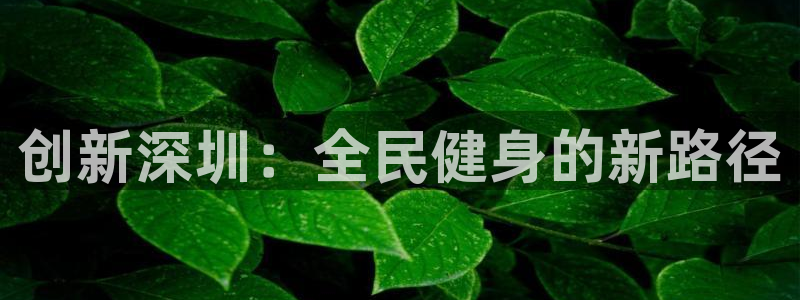 中欧体育登录：创新深圳：全民健身的新路径