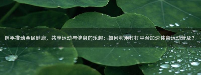 kok中欧体育登录：携手推动全民健康，共享运动与健身的乐趣：如何利用钉钉平台加速体育运动普及？
